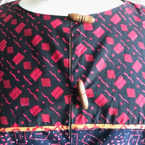 Patchwork Cotton Loose Fitting Boho Top 44 Bust - Picture 4 of 8